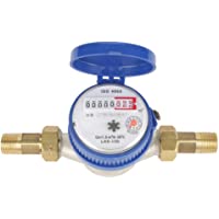 Akozon Medidor de Agua Fría Medidor de Flujo de Agua Fría para Jardín y Casa uso en el Hogar 15mm 1-2 pulgada con Sello…